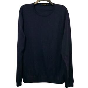 J Hilburn Merino Wool Sweater Blue Mens XL